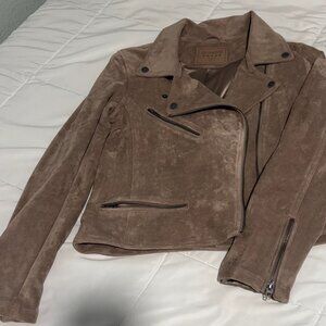 BLANKNYC Faux Suede Moto Jacket Mushroom size S Motorcycle Style Biker Fall